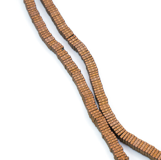 Бусины Квадрат Гематит 4х1 мм Коричневый 40 см +-330 шт.