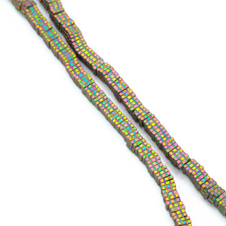 Бусины Квадрат Гематит 4х1 мм Красочный 40 см +-330 шт.