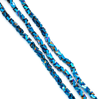 Бусины Змейка Гематит 3х3 мм Голубой 40 см +-185 шт.