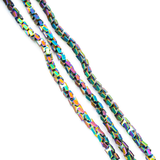 Бусины Змейка Гематит 3х3 мм Красочный 40 см +-185 шт.