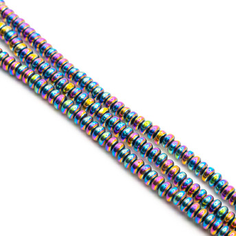 Бусины Рондель Гематит 4х2 мм Красочный 40 см +-180 шт.