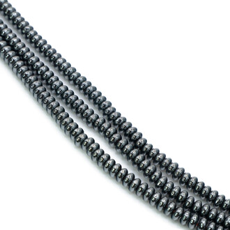 Бусины Рондель Гематит 4х2 мм Серый 40 см +-185 шт.