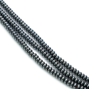 Бусины Рондель Гематит 4х2 мм Серый 40 см +-185 шт.