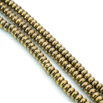 Бусины Рондель Гематит 4х2 мм Золотой светлий 40 см +-180 шт.
