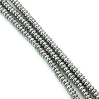 Бусины Рондель Гематит 4х2 мм Серебристый 40 см +-180 шт.