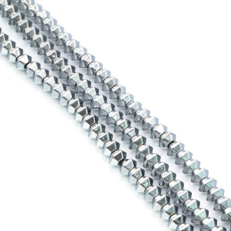 Бусины Рондель Гематит 6х4 мм Серебристый 40 см +-95 шт.