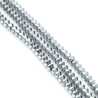 Бусины Рондель Гематит 6х4 мм Серебристый 40 см +-95 шт.