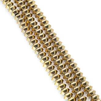 Бусины Рондель Гематит 6х4 мм Золотистый 40 см +-95 шт.
