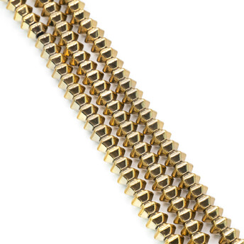 Бусины Рондель Гематит 6х4 мм Золотистый 40 см +-95 шт.
