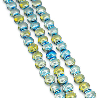 Бусины Ракушка Гематит 8х4 мм Оливково-зеленый 40 см +-48 шт.