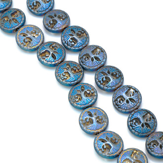 Бусины Дерево Гематит 12 мм Голубой 10 шт.