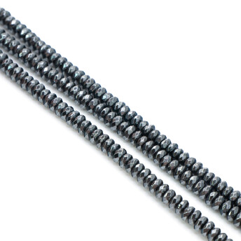 Бусины Гематит рондель огранка 3х2 мм Серый 40 см +-190 шт.