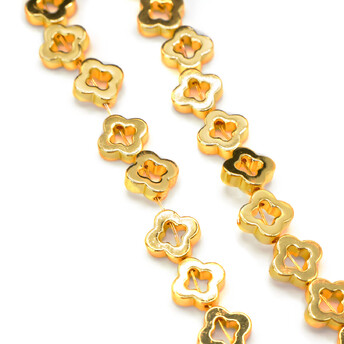 Бусины Тиффани Гематит 8х8 мм Золото 40 см +-50 шт.