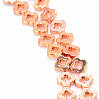 Бусины Тиффани Гематит 8х8 мм Золото розовое 40 см +-50 шт.