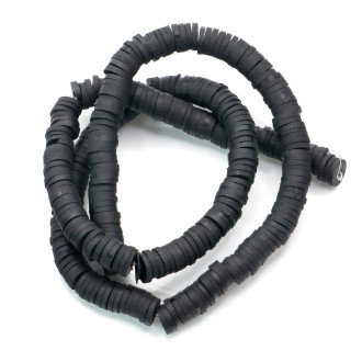 Бусины из полимерной глины Круг 6х1 мм Черный 40 см (+-350 шт.)