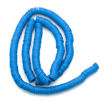 Бусины из полимерной глины Круг 6х1 мм Синий темный 40 см (+-350 шт.)