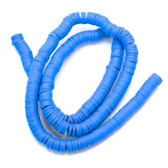 Бусины из полимерной глины Круг 6х1 мм Голубой 40 см (+-350 шт.)