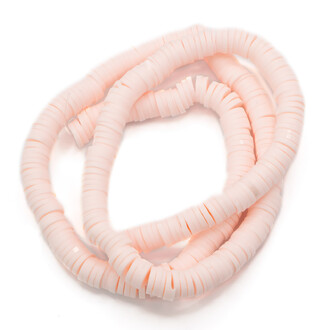 Бусины из полимерной глины Круг 6х1 мм Пудровый 40 см (+-350 шт.)