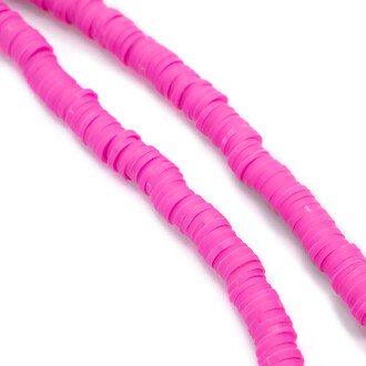 Бусины из полимерной глины Круг 6х1 мм Розовый 40 см (+-350 шт.)