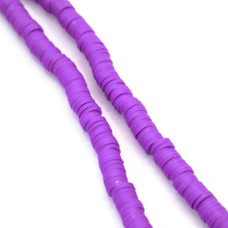 Бусины из полимерной глины Круг 6х1 мм Фиолетовый 40 см (+-350 шт.)
