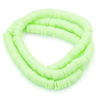 Бусины из полимерной глины Круг 6х1 мм Салатовый 40 см (+-350 шт.)
