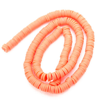 Бусины из полимерной глины Круг 6х1 мм Коралловый 40 см (+-350 шт.)