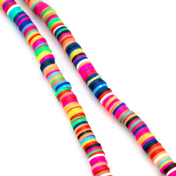 Бусины из полимерной глины Круг 6х1 мм Разноцветный 40 см (+-350 шт.)