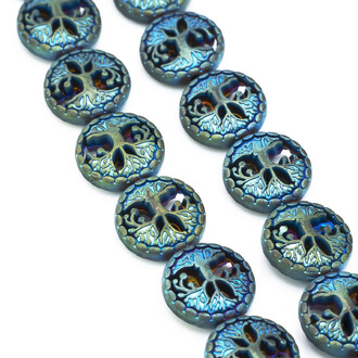 Бусины Дерево Гематит 12 мм Синий 10 шт.