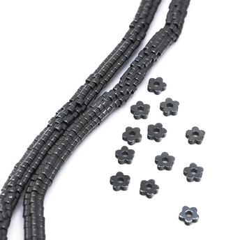 Бусины ок Гематит 3,5х1 мм Серый 40 см +-335 шт.