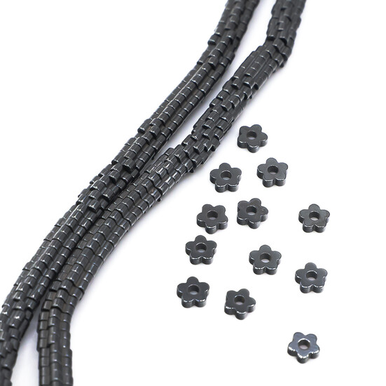 Бусины ок Гематит 3,5х1 мм Серый 40 см +-335 шт.