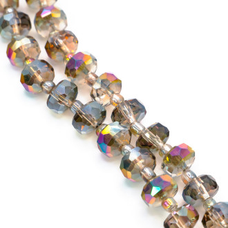 Бусины Хрусталь рондель с бисером 5х8 мм и 2х4 мм Красочный 75 см (+-по 96 шт.)