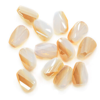 Бусины Хрусталь спираль 4х9 мм Ø 1,3 мм Молочно-бежевый 10 шт.