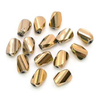 Бусины Хрусталь спираль 4х9 мм Ø 1,3 мм Золотистый 10 шт.