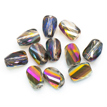 Бусины Хрусталь спираль 4х9 мм Ø 1,3 мм Красочный АВ 10 шт.