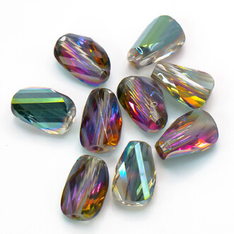 Бусины Хрусталь спираль 4х9 мм Ø 1,3 мм Зеленый АВ 10 шт.