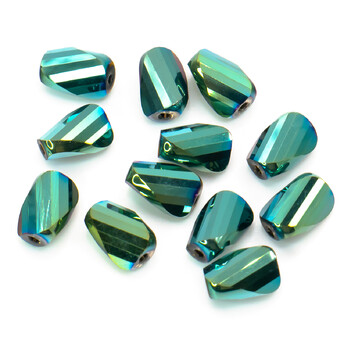 Бусины Хрусталь спираль 4х9 мм Ø 1,3 мм Зеленый 10 шт.