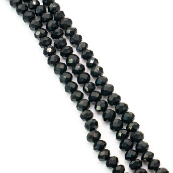 Бусины Swarovski огранка рондель 3х2 мм Ø 0,8 мм +-175 шт. Черный_002_3ZCB-002
