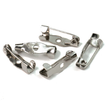 Основа для броши булавка 1 отверстие 15х4 мм Платина 50 шт.