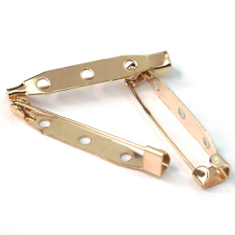 Основа для броши булавка 3 отверстия 35х4 мм Золото 30 шт.