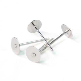 Основа для серьг Гвоздики 12х10 мм Серебристый 50 пар