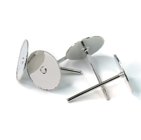 Основа для серьг Гвоздики 12х10 мм 50 пар Платиновый