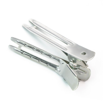 Основа для заколки двойная с перфорацией 47х10 мм Серебро 10 шт.