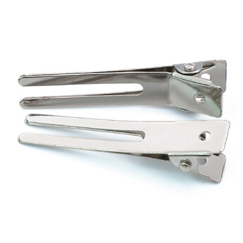 Основа для заколки двойная 46х10 мм Платина 10 шт.