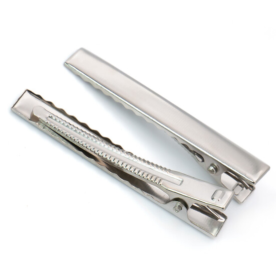 Основа для заколки Крокодил прямоугольник 55х8 мм Платина 10 шт.