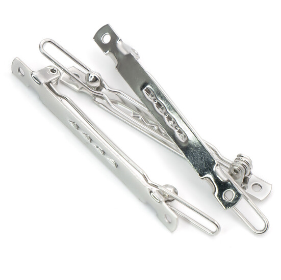 Основа для шпильки автомат прямокутна з двома отворами 50х5 мм Платина 10 шт.