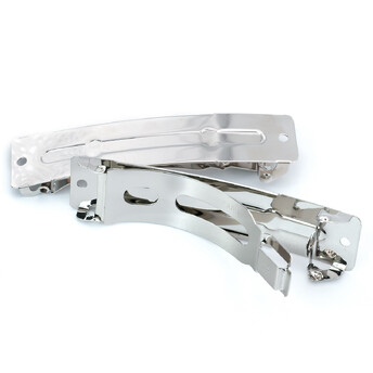 Основа для заколки автомат Clip Paris прямоугольная с двумя отверстиями 84х19 мм Платина 1 шт.