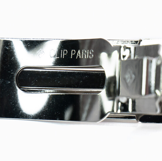 Основа для шпильки автомат Clip Paris прямокутна з двома отворами 105х19 мм Платина 1 шт.