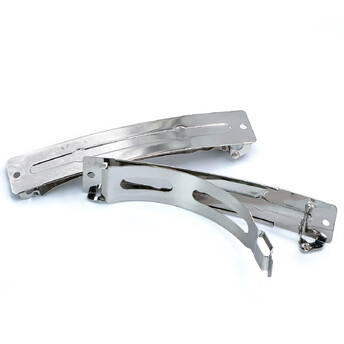 Основа для заколки автомат Clip Paris прямоугольная с двумя отверстиями 105х19 мм Платина 1 шт.