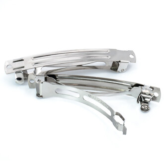 Основа для заколки автомат Clip Paris прямоугольная с двумя отверстиями 80х10 мм Платина 1 шт.