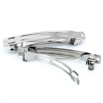 Основа для заколки автомат Clip Paris прямоугольная с двумя отверстиями 80х10 мм Платина 1 шт.